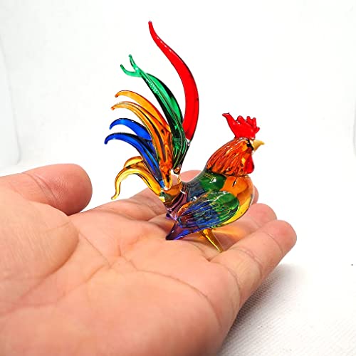 Whimsical Glass Chicken Figurine - A Playful Accent for Farmhouse or Country-Inspired Décor