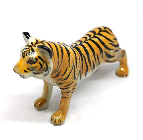 Ceramic Bengal Tiger Figurine Miniature Handmade Wildlife Zoo Standing