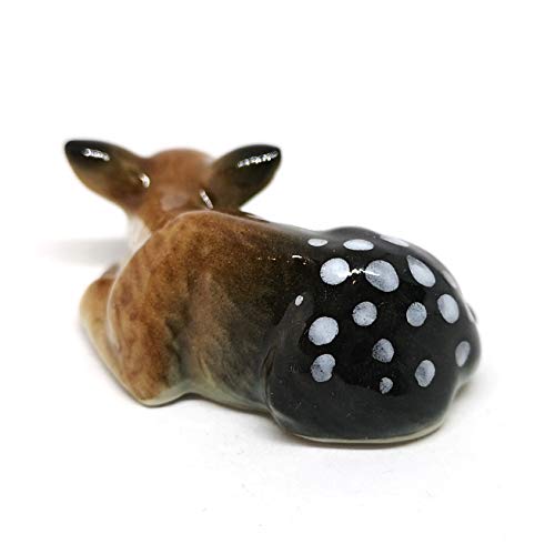 Ceramic Deer Bambi Figurine Craft Miniature Collectible Porcelain Animal Gift