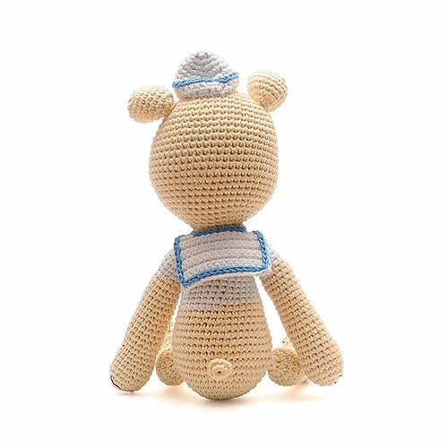 Navy Bear Handmade Amigurumi Stuffed Toy Knit Crochet Doll VAC