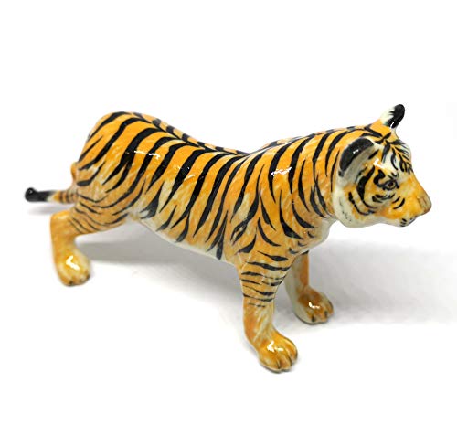 Ceramic Bengal Tiger Figurine Miniature Handmade Wildlife Zoo Standing