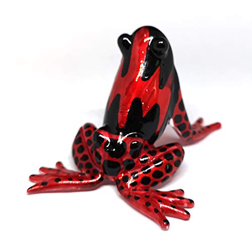 Glass Frog Figurine Red Poison Dart Animals Hand Blown Painted Collectible Gardening Gift Decoration for Home Statue