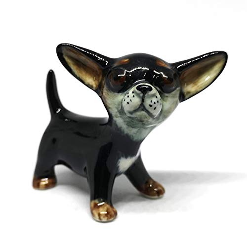 ZOOCRAFT Ceramic Chihuahua Dog Figurine Hand Painted Miniatures Collectible Personalized Gifts