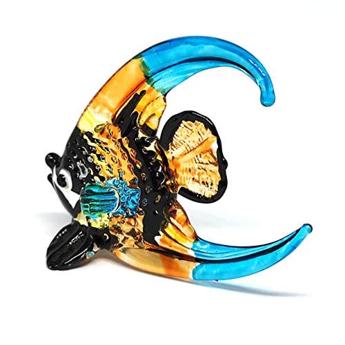 ZOOCRAFT Glass Angel Fish Figurine Aquarium Handicraft Miniature Hand Blown Collectibles