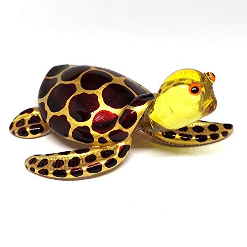 Collectible Sea Turtle Blown Art Glass Figurine Coastal Beach Home Decoration Blown