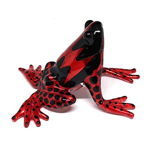 Glass Frog Figurine Red Poison Dart Animals Hand Blown Painted Collectible Gardening Gift Decoration for Home Statue