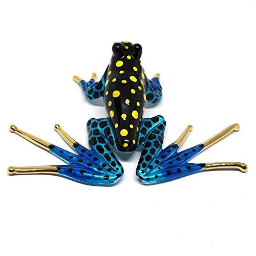 ZOOCRAFT Collectible Frog Figurines Blown Glass Hand Painted Animals Lovers Gift Collection Miniature Home Garden DIY Decor