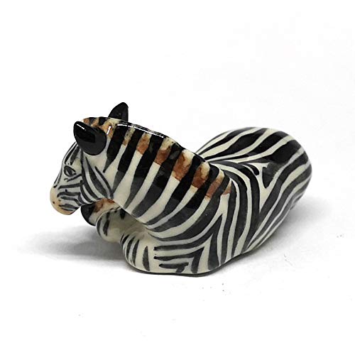 Zebra Figurine Ceramic Gift Collectibles Hand Painted Terrarium Garden Decor