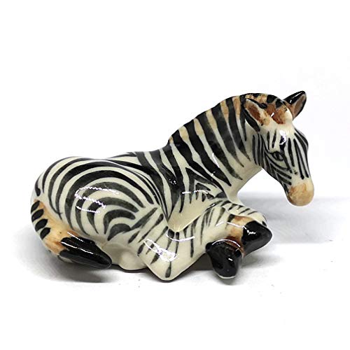 Zebra Figurine Ceramic Gift Collectibles Hand Painted Terrarium Garden Decor