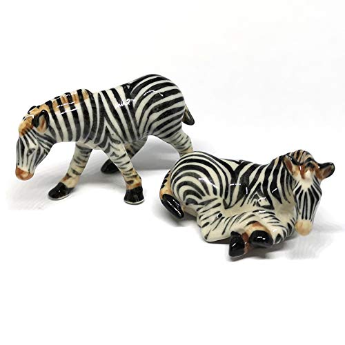 Zebra Figurine Ceramic Gift Collectibles Hand Painted Terrarium Garden Decor