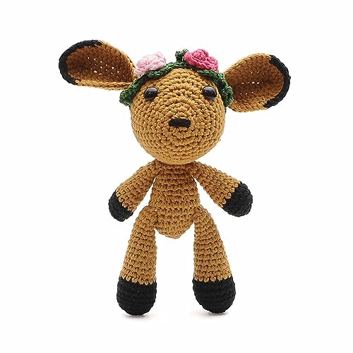 Gorgeous Fawn Young Deer Handmade Amigurumi Stuffed Toy Knit Crochet Doll VAC