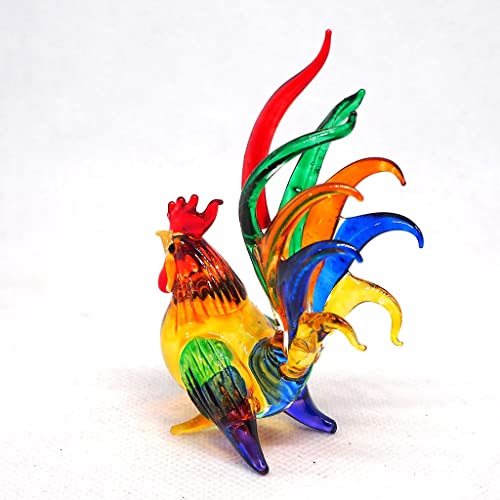 Whimsical Glass Chicken Figurine - A Playful Accent for Farmhouse or Country-Inspired Décor