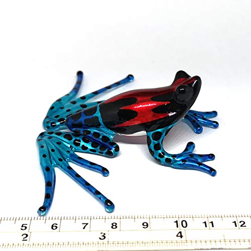 ZOOCRAFT Collectible Frog Figurines Blown Glass Hand Painted Animals Lovers Gift Collection Miniature Home Garden Terrarium Decor