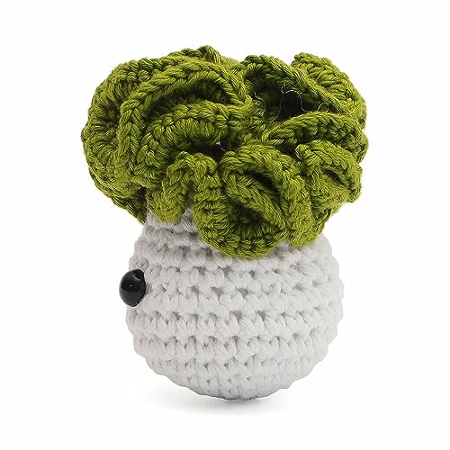 Cute Green Cabbage Handmade Amigurumi Stuffed Toy Knit Crochet Doll VAC