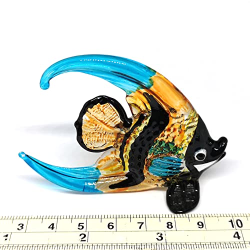 ZOOCRAFT Glass Angel Fish Figurine Aquarium Handicraft Miniature Hand Blown Collectibles