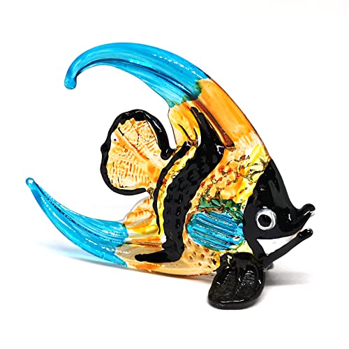 ZOOCRAFT Glass Angel Fish Figurine Aquarium Handicraft Miniature Hand Blown Collectibles