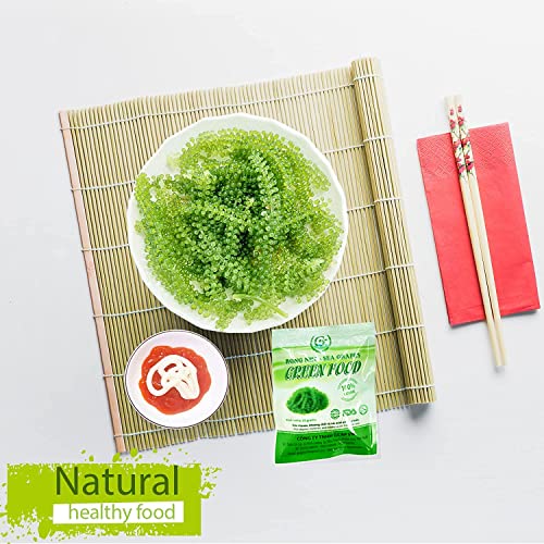 GCAP Sea Grapes - Dehydrated lato - Organic seaweed - Umibudo - Green caviar - Caulerpa lentillifera - Delicious Crunchy Healthy Freshness from the Ocean (7.055 OZ /200g of 10 packs)