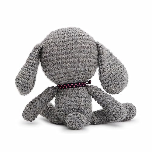 Small Long-Legged Bunny Handmade Amigurumi Stuffed Toy Knit Crochet Doll VAC (Gray)