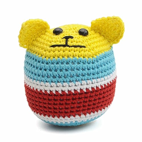 Colorful Dog Puppy Ball Handmade Amigurumi Stuffed Toy Crochet Doll VAC (Yellow)