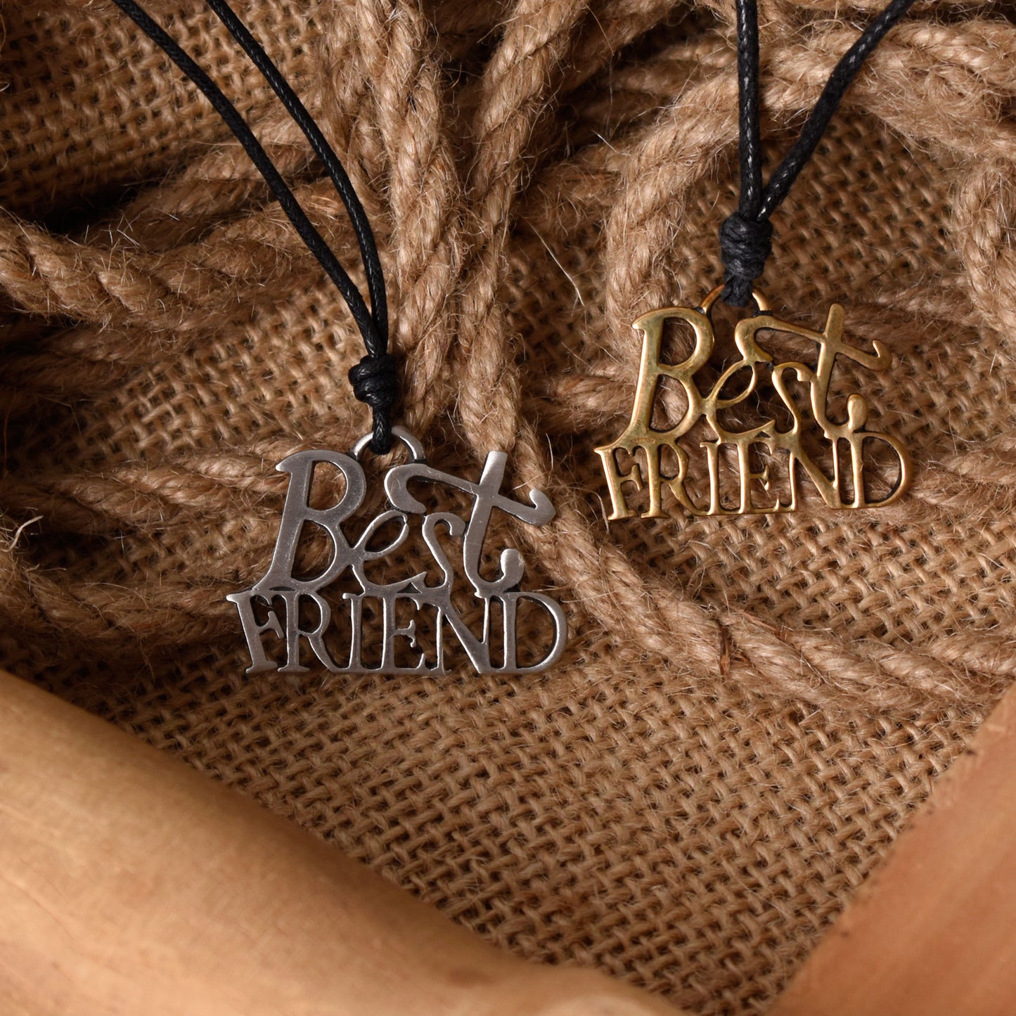 Best Friend Silver Pewter Gold Brass Charm Necklace Pendant