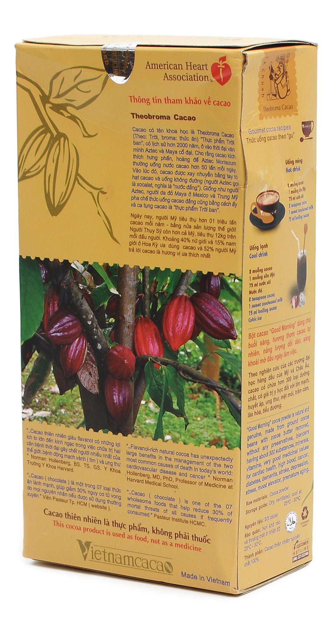 VietnamCacao Theobroma Cocoa 100% Pure Cocoa And Free Sugar 150 Gram  Vietnam Chocolate