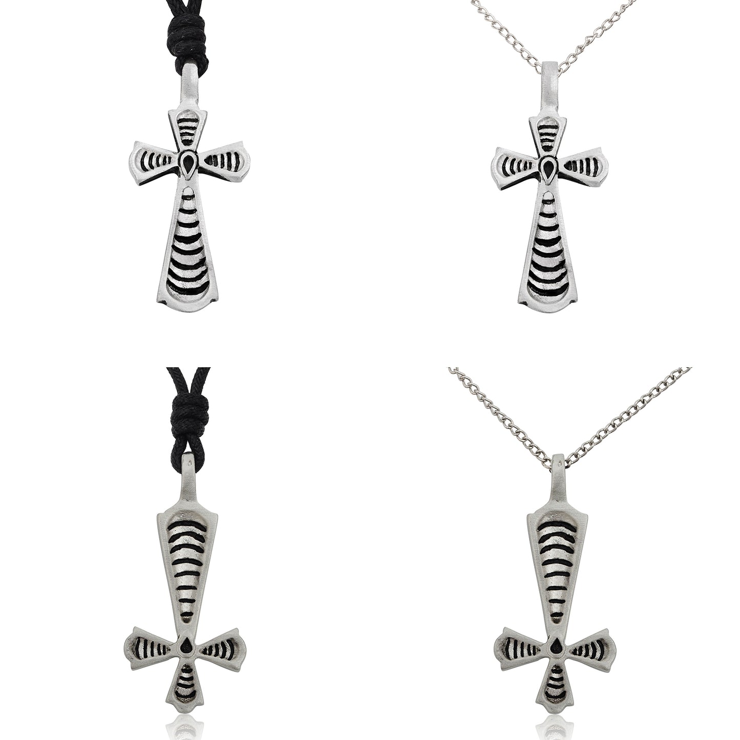 Unique Handame Cross Silver Pewter Charm Necklace Pendant Jewelry