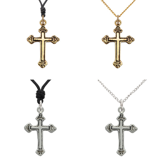 Cross Of Jesus Sterling-silver Pewter Gold Brass Charm Necklace Pendant Jewelry