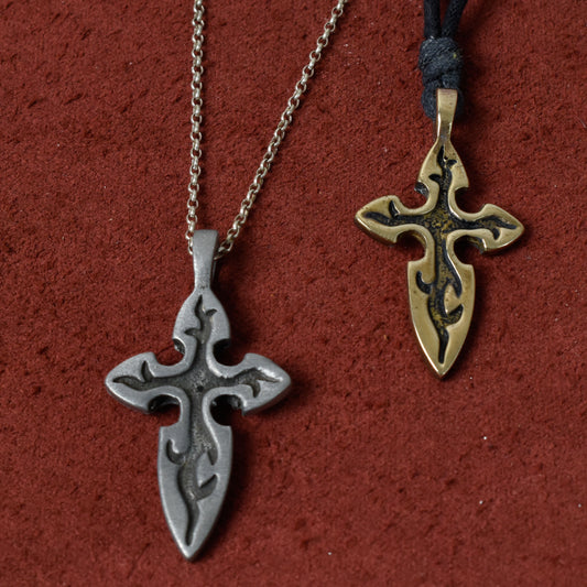 Gothic Cross Symbol Silver Pewter Gold Brass Charm Necklace Pendant Jewelry