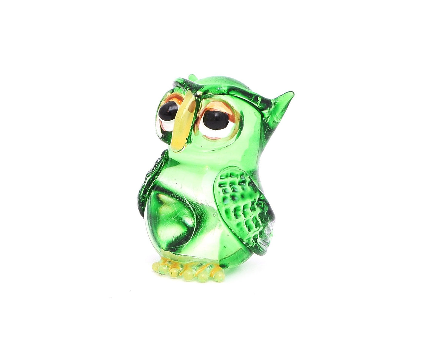 Vietguild's  Small Owl Handmade Vietnamese Glass Figurine Statue