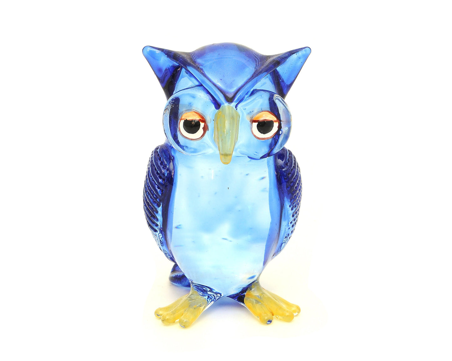 Vietguild's Standing Owl Handmade Vietnamese Glass Figurine Statue