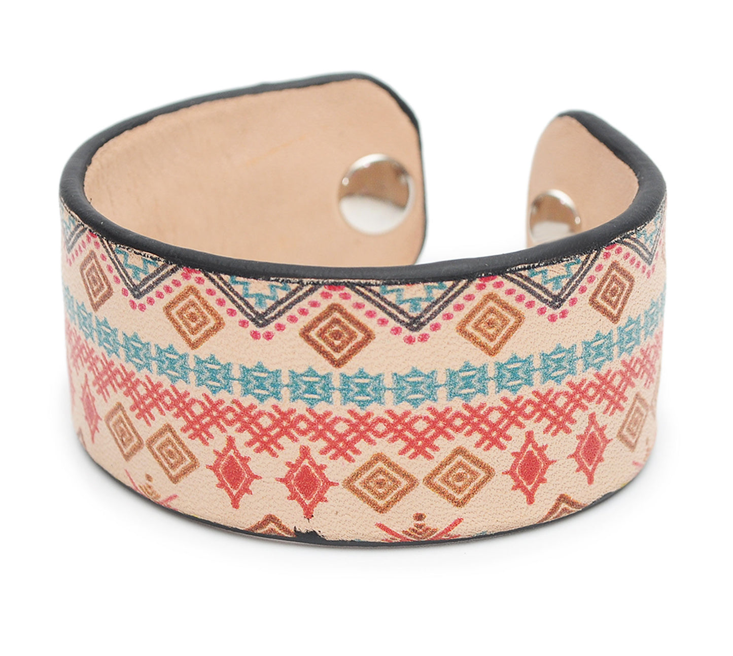 Multicolor Aztec Patterns Print Handmade Leather Bracelet Jewelry HLB_01