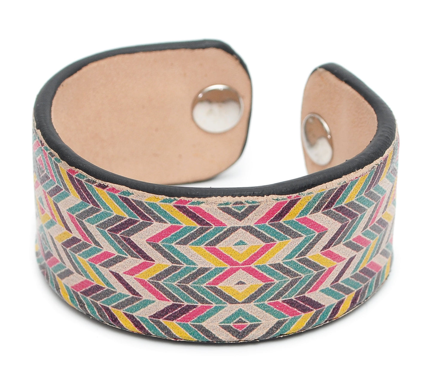 Multicolor Aztec Patterns Print Handmade Leather Bracelet Jewelry HLB_01