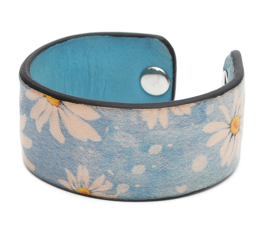 Watercolor Flowers Patterns-1 Print Handmade Leather Bracelet Jewelry HLB_01