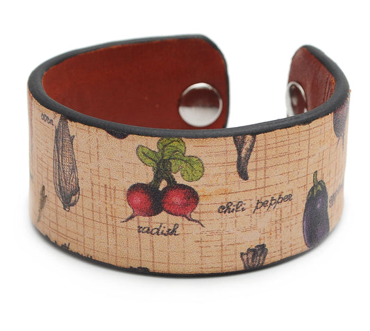 Vegetables Print Handmade Leather Bracelet Jewelry HLB_01