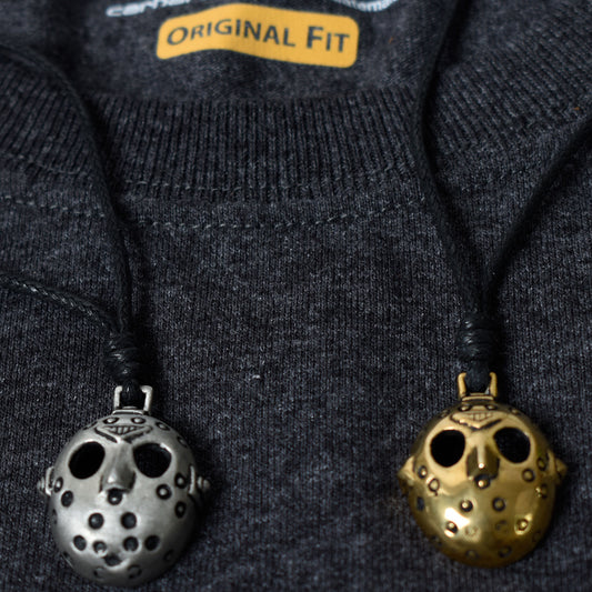 New Jason Hockey Mask Silver Pewter Gold Brass Necklace Pendant Jewelry