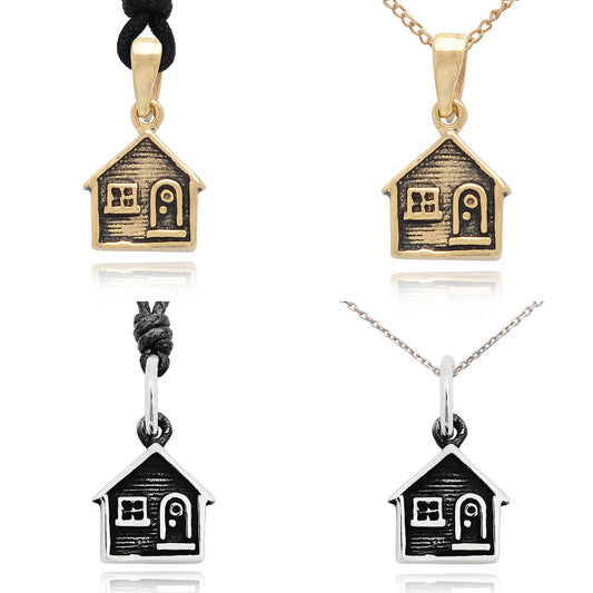 Sweet House 92.5 Sterling Silver Gold Brass Charm Necklace Pendant Jewelry