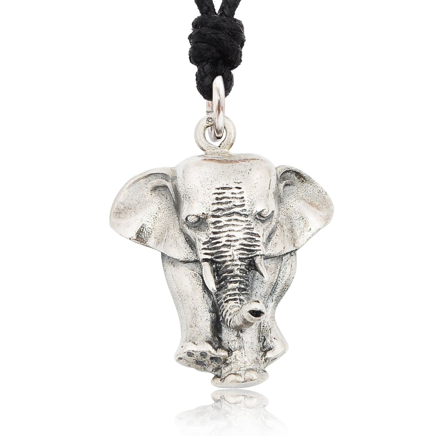 Lucky Elephant Pewter 92.5 Sterling Silver Gold Brass Charm Necklace Pendant Jewelry