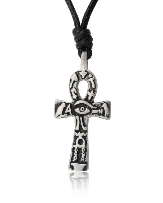 Egyptian Ankh Key Eye of Horus Ra Silver Pewter Brass Necklace Pendant Jewelry