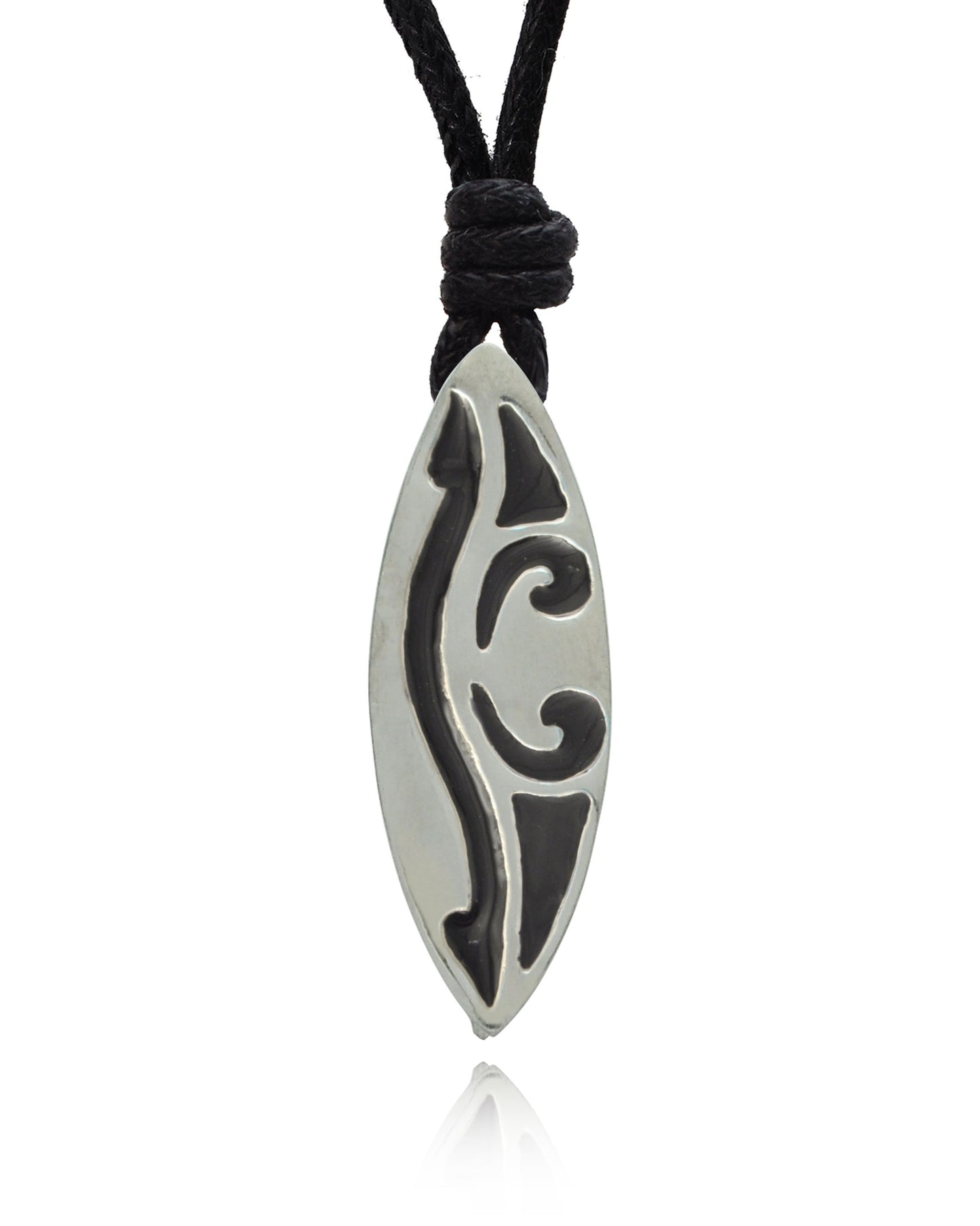 Pattern Surfboard Charm Silver Pewter Charm Necklace Pendant Jewelry