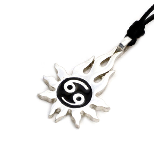 Sun Yin Yang Silver Pewter Charm Necklace Pendant Jewelry