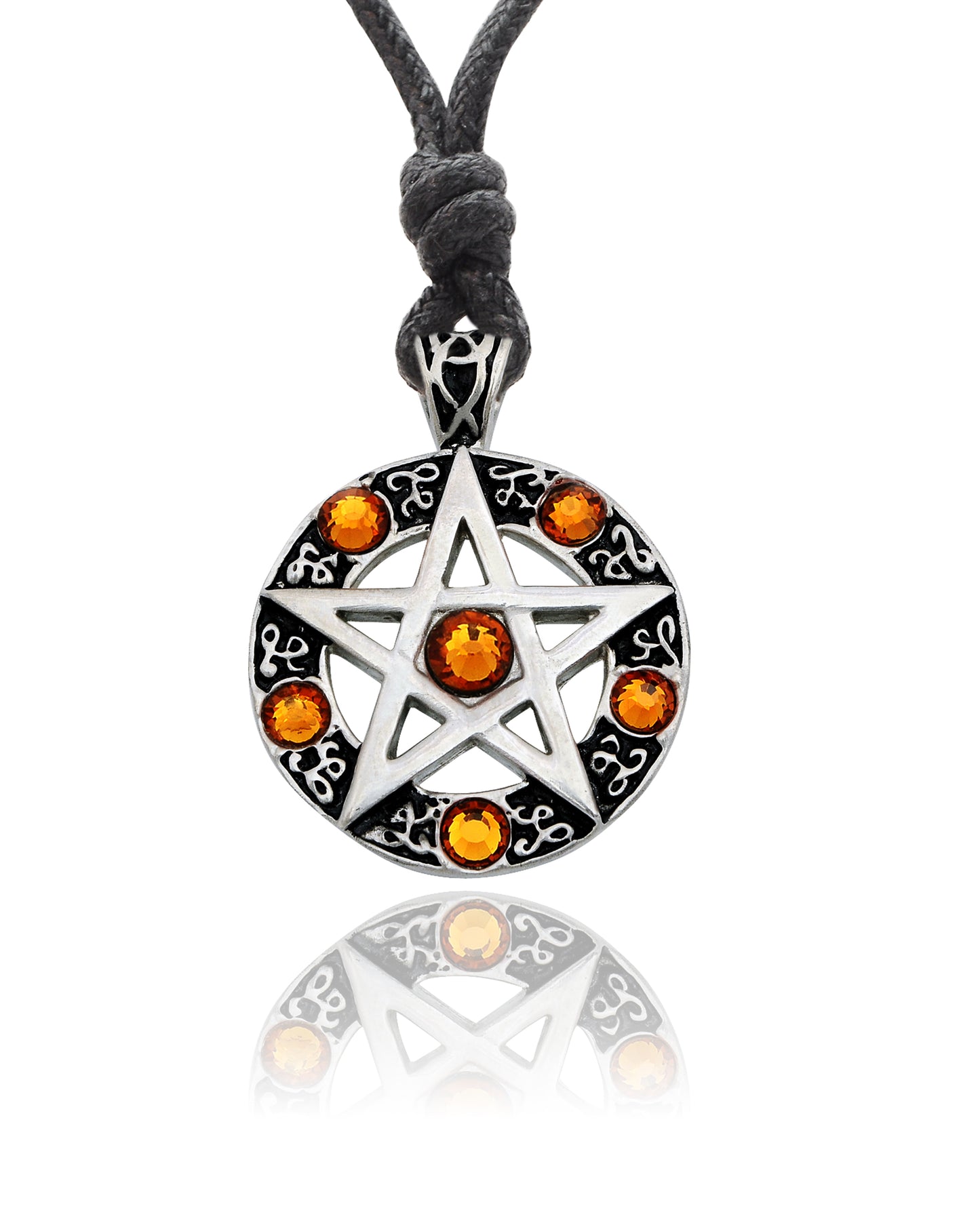 Color Pentagram Silver Pewter Gold Brass Charm Necklace Pendant Jewelry