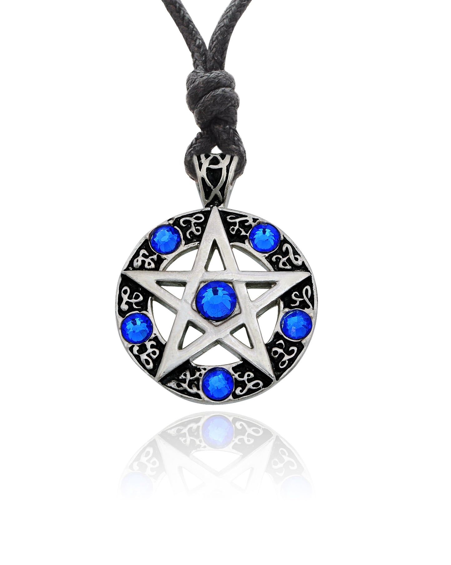 Color Pentagram Silver Pewter Gold Brass Charm Necklace Pendant Jewelry