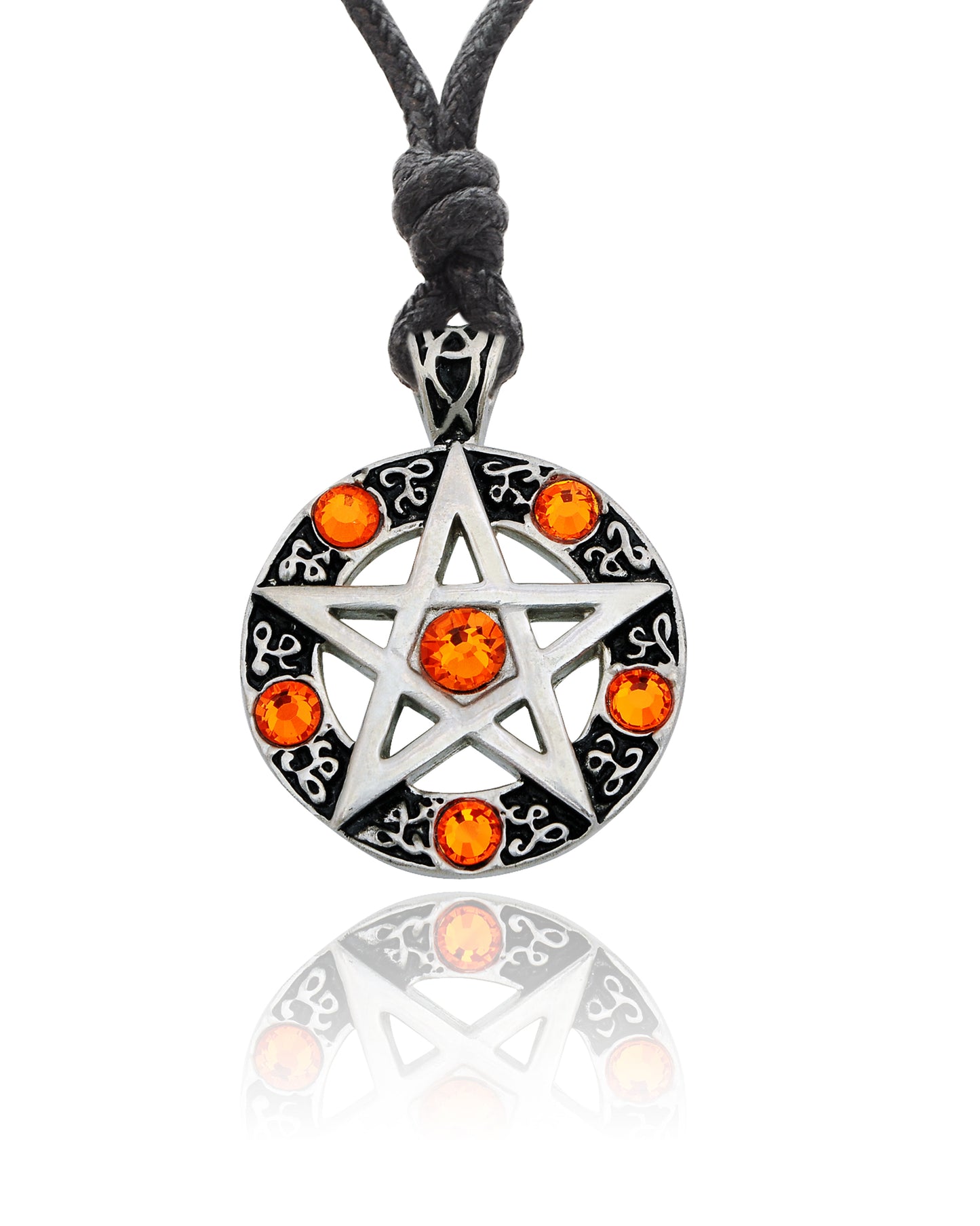 Color Pentagram Silver Pewter Gold Brass Charm Necklace Pendant Jewelry