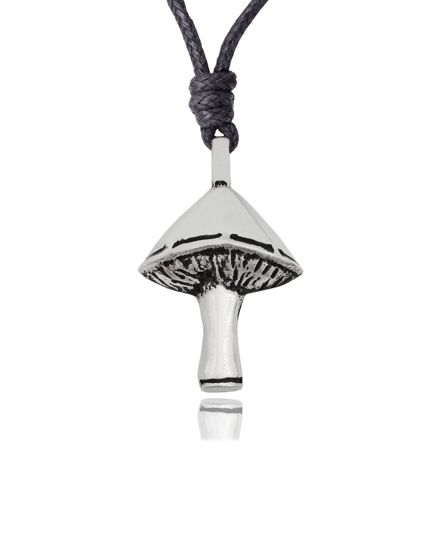 Mushroom Silver Pewter Charm Necklace Pendant Jewelry