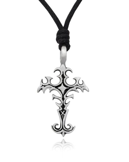 Elegant Cross Silver Pewter Charm Necklace Pendant Jewelry