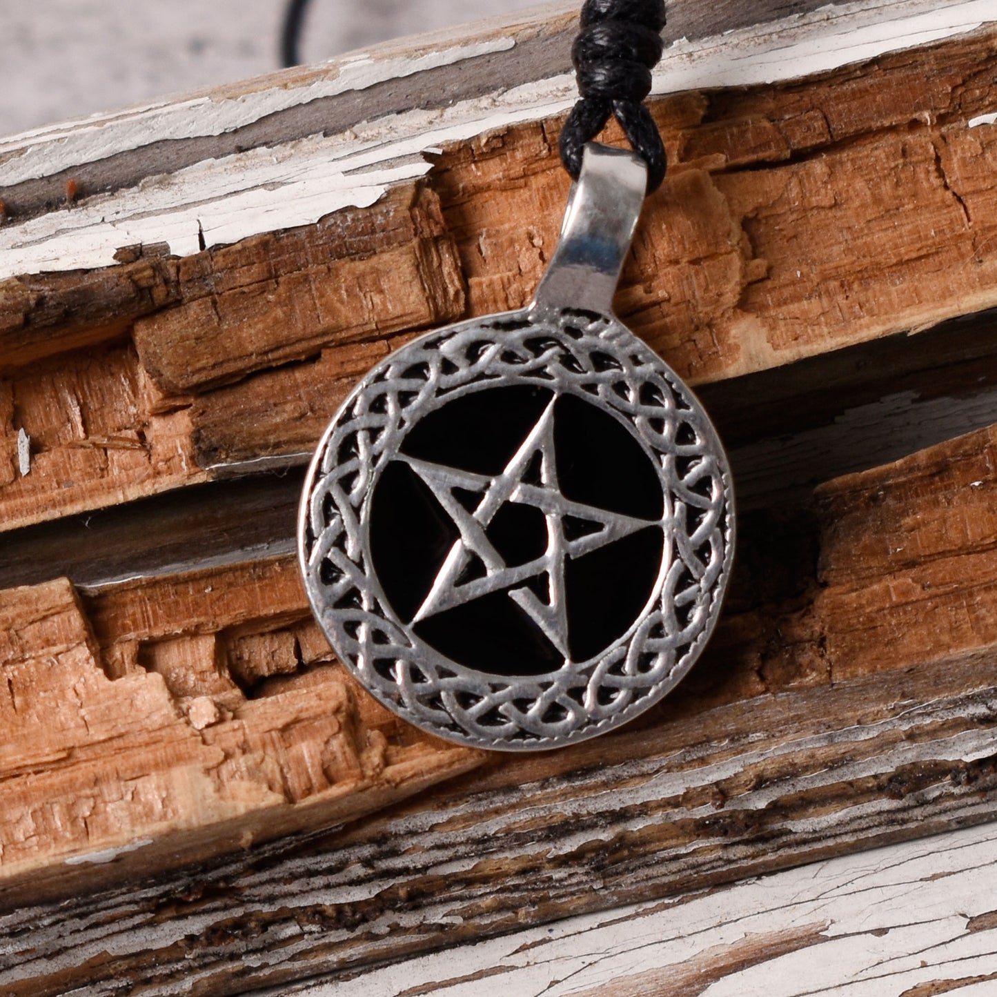 5 Pointed Pentagram Star Magic Silver Pewter Charm Necklace Pendant Jewelry
