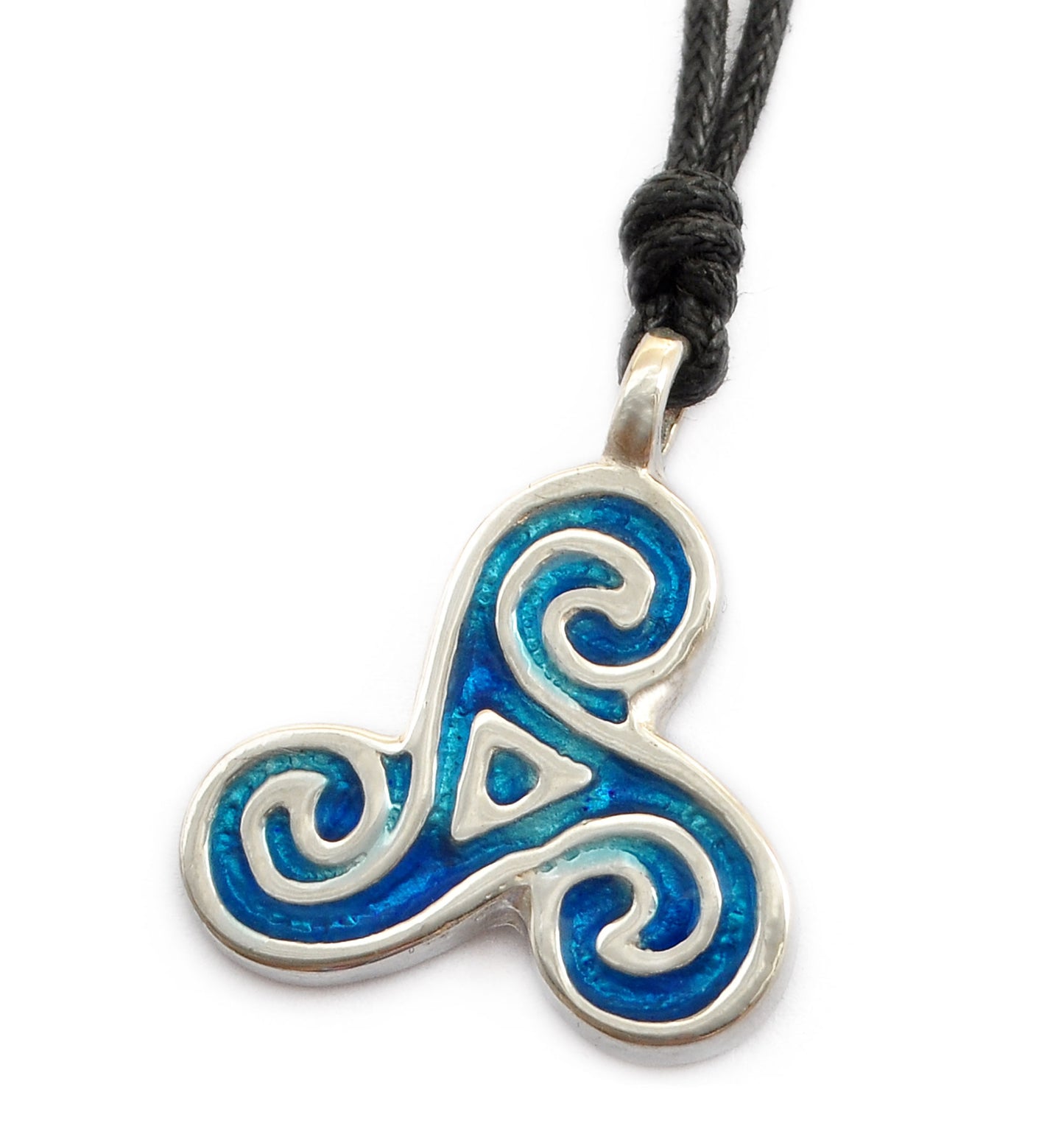 Colorful Celtic Trinity Spiral Silver Pewter Charm Necklace Pendant Jewelry