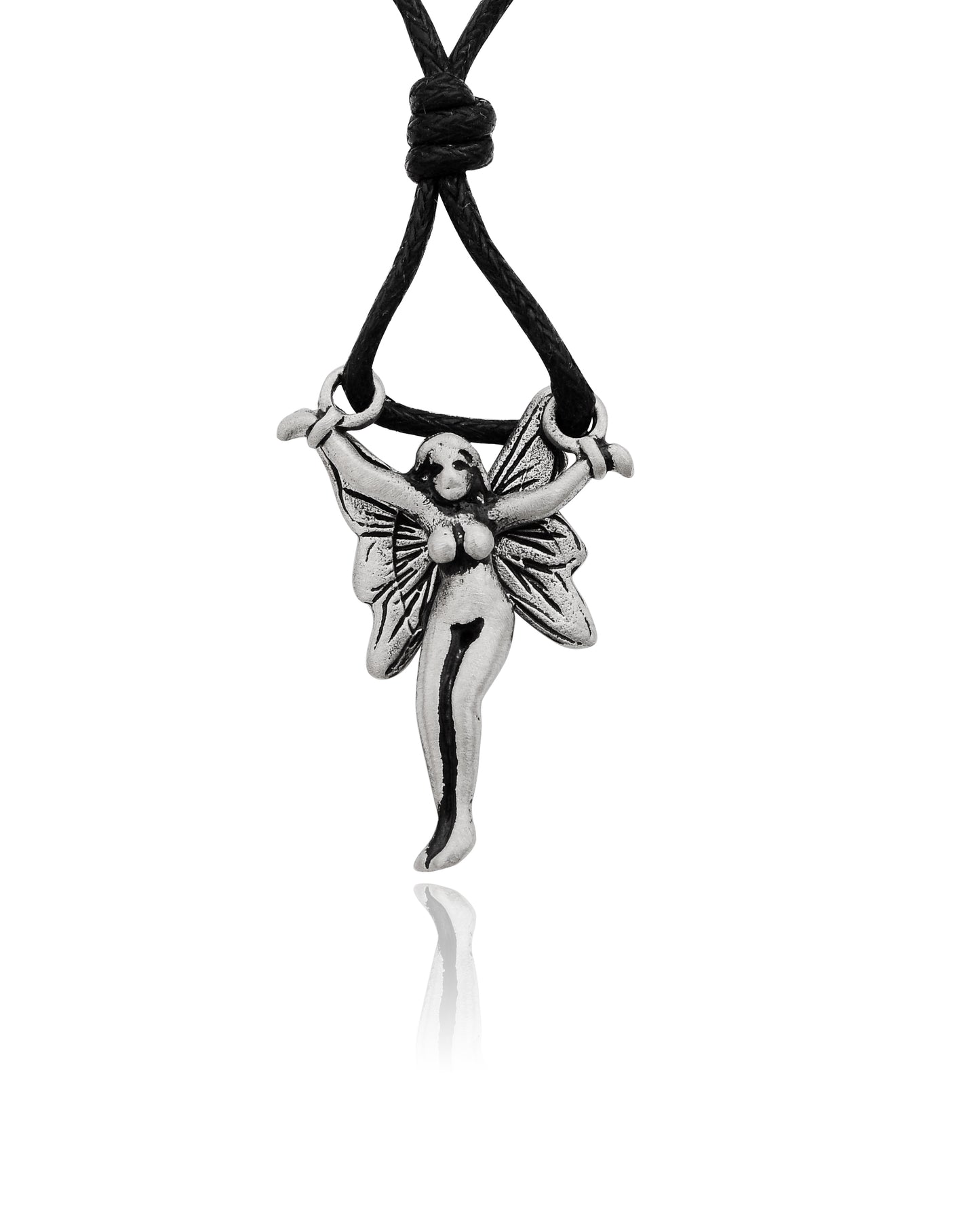 New Fairy Pixie Silver Pewter Charm Necklace Pendant Jewelry