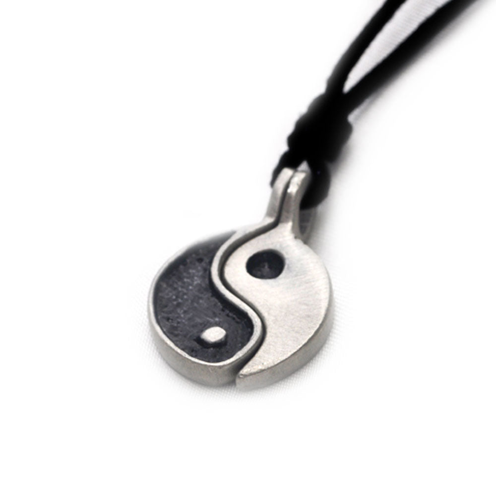 Colorful Ying Yang (2 Necklaces) Silver Pewter Necklace Pendant Jewelry