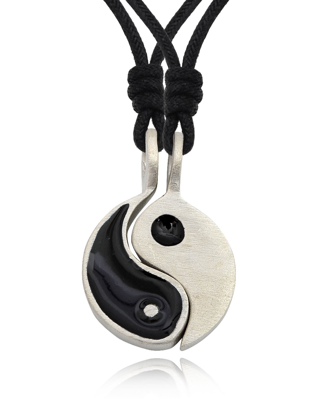 Colorful Ying Yang (2 Necklaces) Silver Pewter Necklace Pendant Jewelry